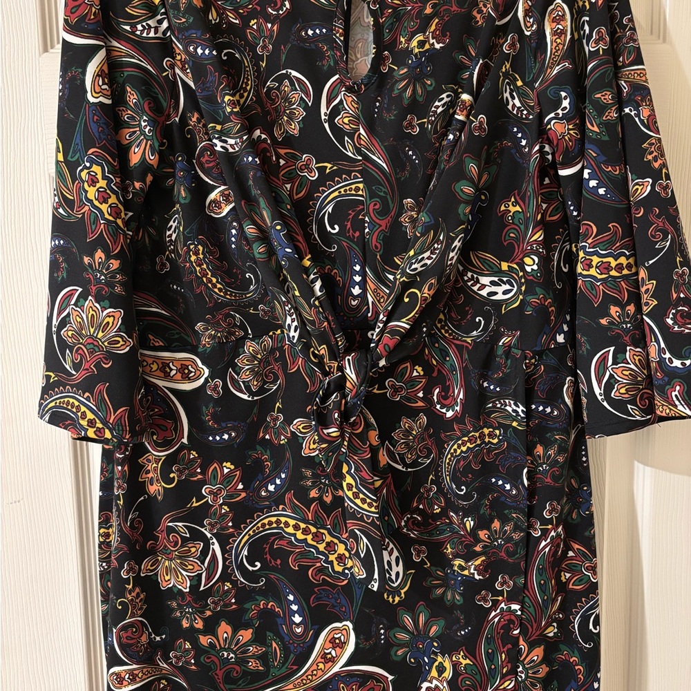 NY Collection Multicolor Paisley Dress XL
